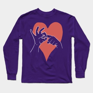 Love gesture - naughty valentines gift rude - dark colours Long Sleeve T-Shirt